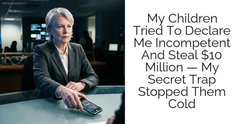My Children Tried To Declare Me Incompetent And Steal $10 Million — My Secret Trap Stopped Them Cold