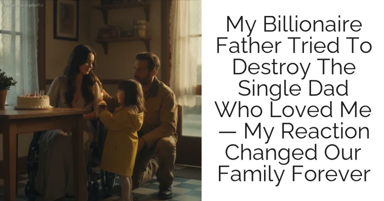 My Billionaire Father Tried To Destroy The Single Dad Who Loved Me — My Reaction Changed Our Family Forever