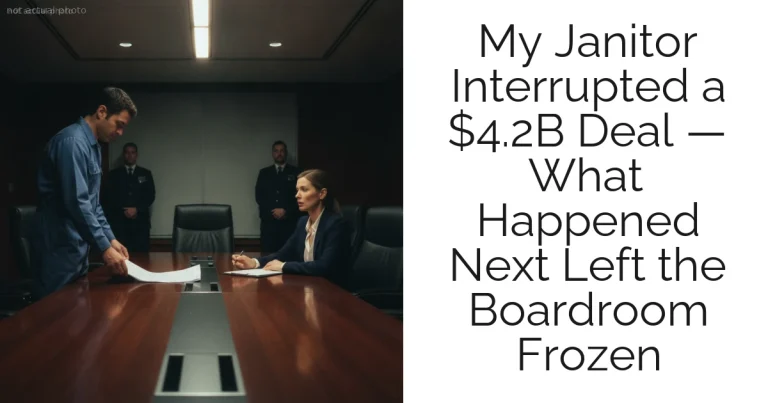 My Janitor Interrupted a $4.2B Deal — What Happened Next Left the Boardroom Frozen