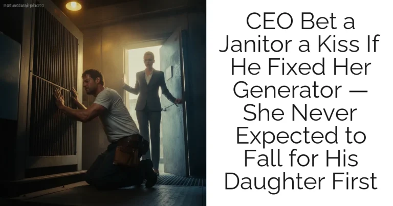 CEO Bet a Janitor a Kiss If He Fixed Her Generator — She Never Expected to Fall for His Daughter First