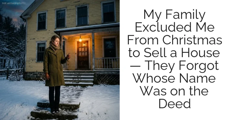 My Family Excluded Me From Christmas to Sell a House — They Forgot Whose Name Was on the Deed