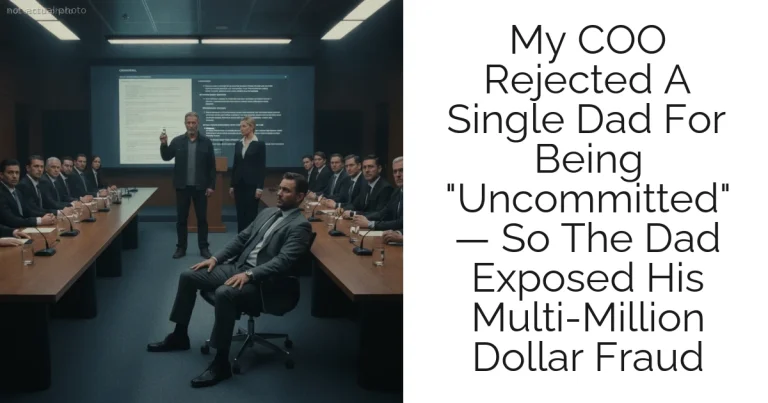 My COO Rejected A Single Dad For Being "Uncommitted" — So The Dad Exposed His Multi-Million Dollar Fraud