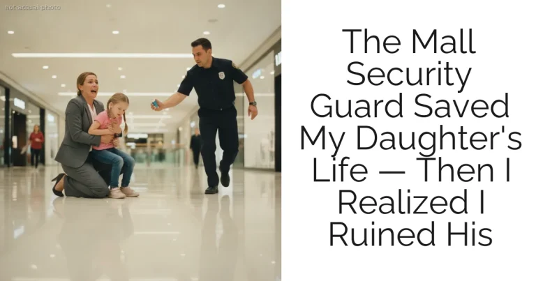 The Mall Security Guard Saved My Daughter's Life — Then I Realized I Ruined His