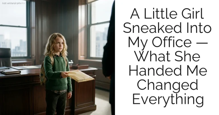 A Little Girl Sneaked Into My Office — What She Handed Me Changed Everything
