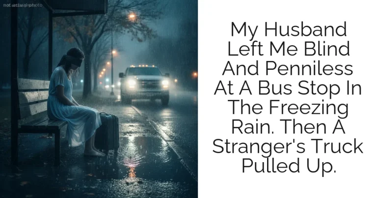 My Husband Left Me Blind And Penniless At A Bus Stop In The Freezing Rain. Then A Stranger's Truck Pulled Up.