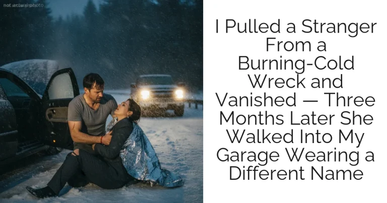 I Pulled a Stranger From a Burning-Cold Wreck and Vanished — Three Months Later She Walked Into My Garage Wearing a Different Name