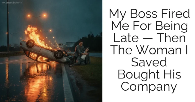 My Boss Fired Me For Being Late — Then The Woman I Saved Bought His Company