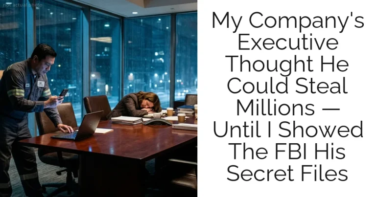 My Company's Executive Thought He Could Steal Millions — Until I Showed The FBI His Secret Files