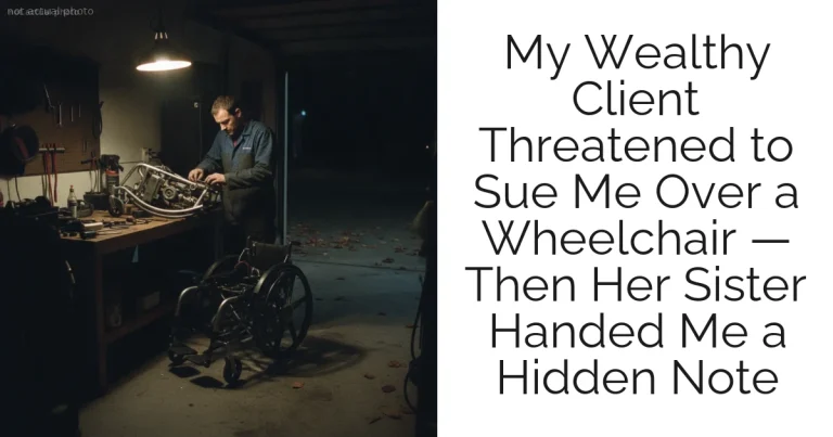 My Wealthy Client Threatened to Sue Me Over a Wheelchair — Then Her Sister Handed Me a Hidden Note