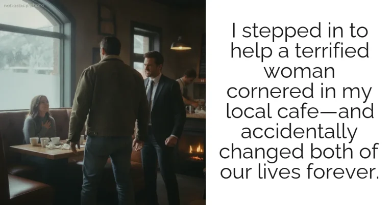 I stepped in to help a terrified woman cornered in my local cafe—and accidentally changed both of our lives forever.