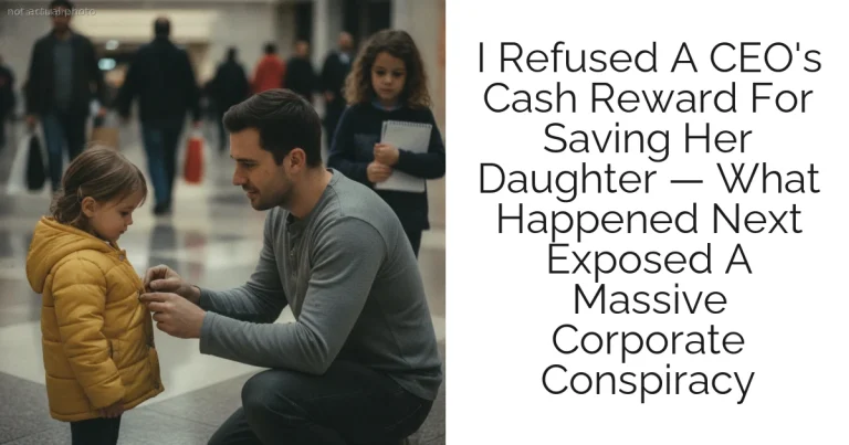 I Refused A CEO's Cash Reward For Saving Her Daughter — What Happened Next Exposed A Massive Corporate Conspiracy