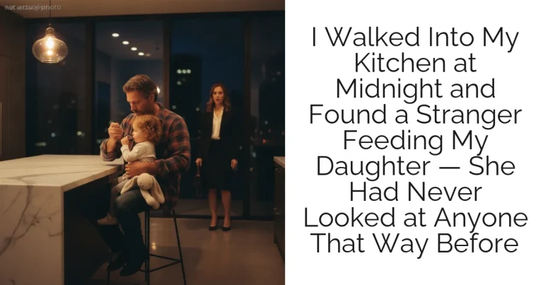 I Walked Into My Kitchen at Midnight and Found a Stranger Feeding My Daughter — She Had Never Looked at Anyone That Way Before