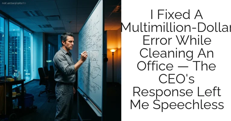 I Fixed A Multimillion-Dollar Error While Cleaning An Office — The CEO's Response Left Me Speechless
