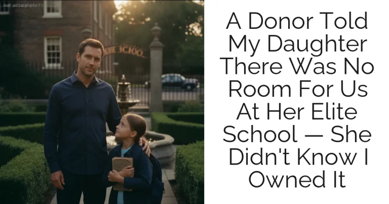 A Donor Told My Daughter There Was No Room For Us At Her Elite School — She Didn't Know I Owned It
