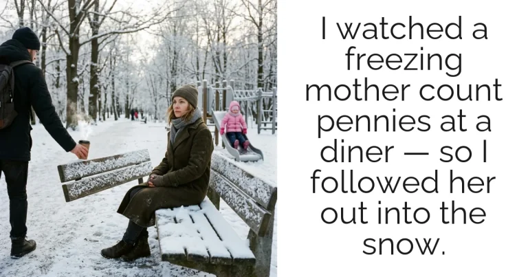 I watched a freezing mother count pennies at a diner — so I followed her out into the snow.
