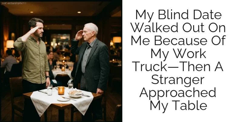 My Blind Date Walked Out On Me Because Of My Work Truck—Then A Stranger Approached My Table