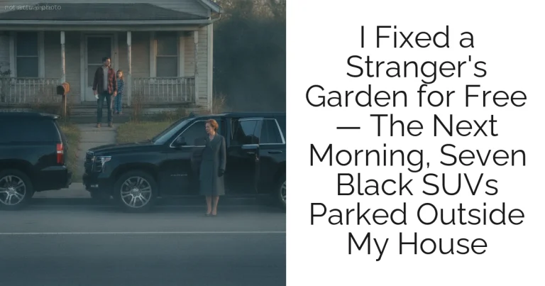 I Fixed a Stranger's Garden for Free — The Next Morning, Seven Black SUVs Parked Outside My House