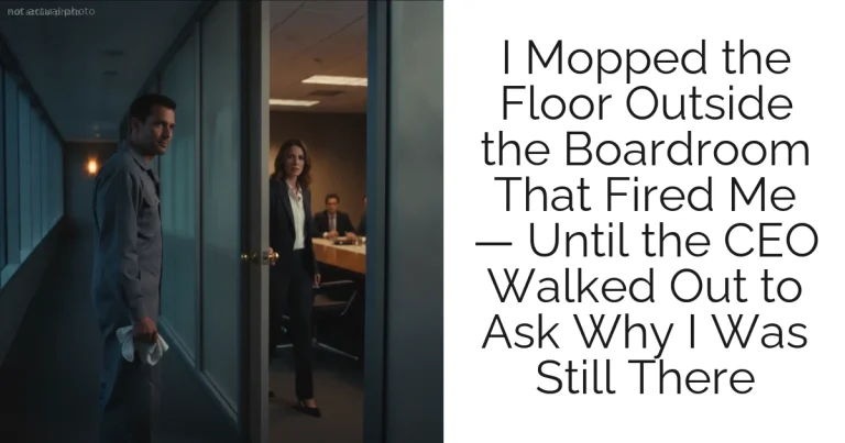 I Mopped the Floor Outside the Boardroom That Fired Me — Until the CEO Walked Out to Ask Why I Was Still There