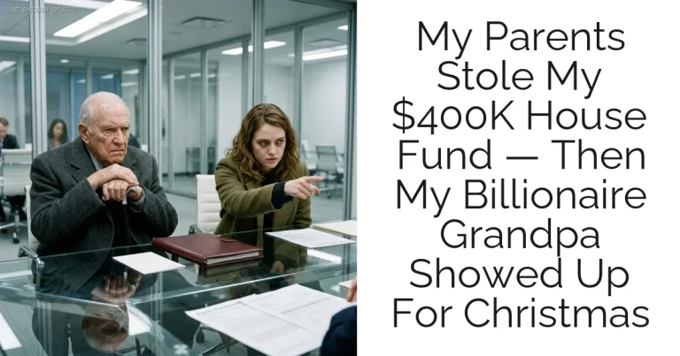 My Parents Stole My $400K House Fund — Then My Billionaire Grandpa Showed Up For Christmas