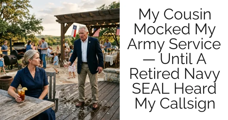 My Cousin Mocked My Army Service — Until A Retired Navy SEAL Heard My Callsign