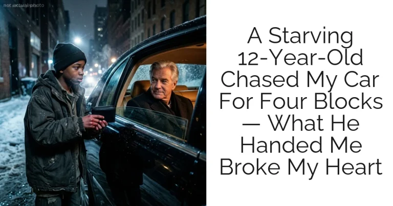 A Starving 12-Year-Old Chased My Car For Four Blocks — What He Handed Me Broke My Heart
