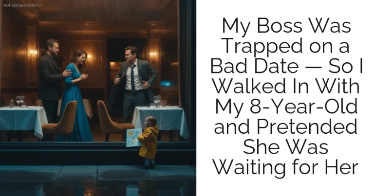 My Boss Was Trapped on a Bad Date — So I Walked In With My 8-Year-Old and Pretended She Was Waiting for Her