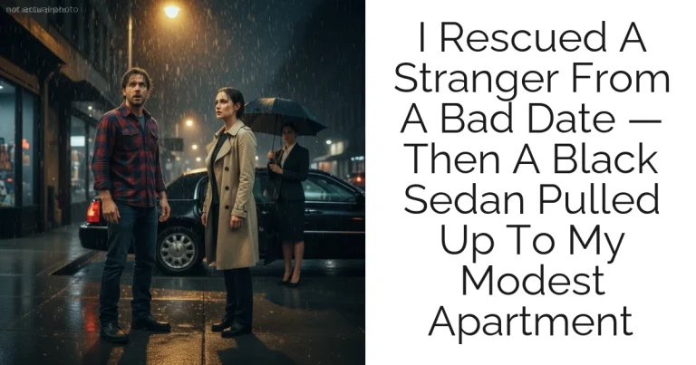 I Rescued A Stranger From A Bad Date — Then A Black Sedan Pulled Up To My Modest Apartment
