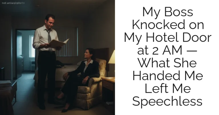 My Boss Knocked on My Hotel Door at 2 AM — What She Handed Me Left Me Speechless