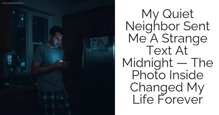 My Quiet Neighbor Sent Me A Strange Text At Midnight — The Photo Inside Changed My Life Forever