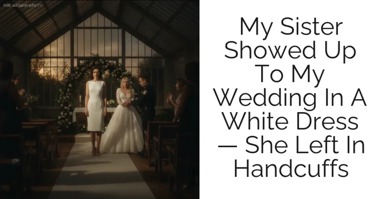 My Sister Showed Up To My Wedding In A White Dress — She Left In Handcuffs