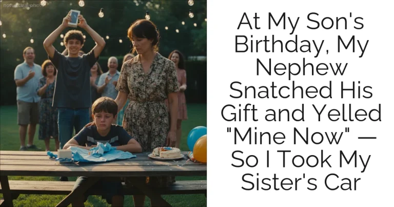 At My Son's Birthday, My Nephew Snatched His Gift and Yelled "Mine Now" — So I Took My Sister's Car