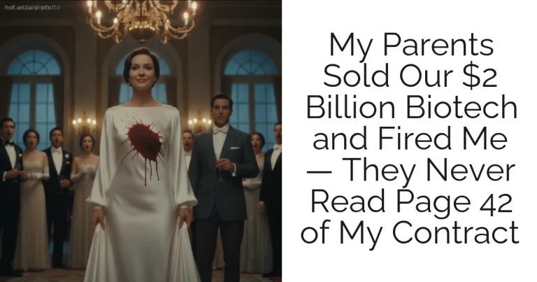 My Parents Sold Our $2 Billion Biotech and Fired Me — They Never Read Page 42 of My Contract