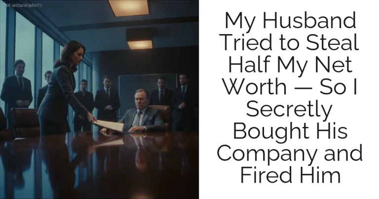 My Husband Tried to Steal Half My Net Worth — So I Secretly Bought His Company and Fired Him