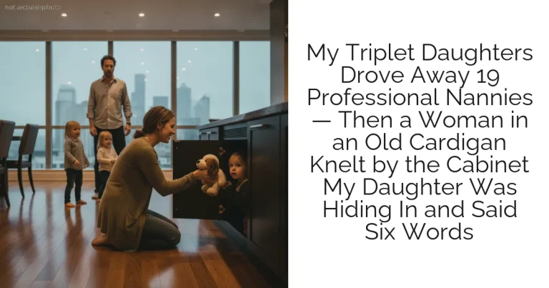 My Triplet Daughters Drove Away 19 Professional Nannies — Then a Woman in an Old Cardigan Knelt by the Cabinet My Daughter Was Hiding In and Said Six Words