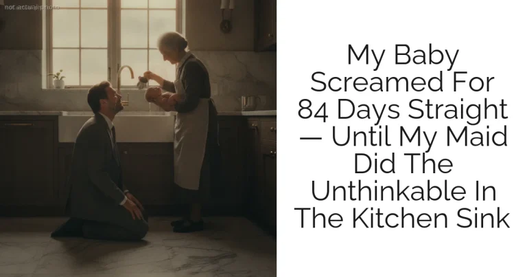 My Baby Screamed For 84 Days Straight — Until My Maid Did The Unthinkable In The Kitchen Sink