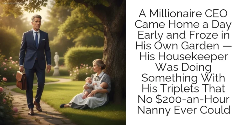 A Millionaire CEO Came Home a Day Early and Froze in His Own Garden — His Housekeeper Was Doing Something With His Triplets That No $200-an-Hour Nanny Ever Could