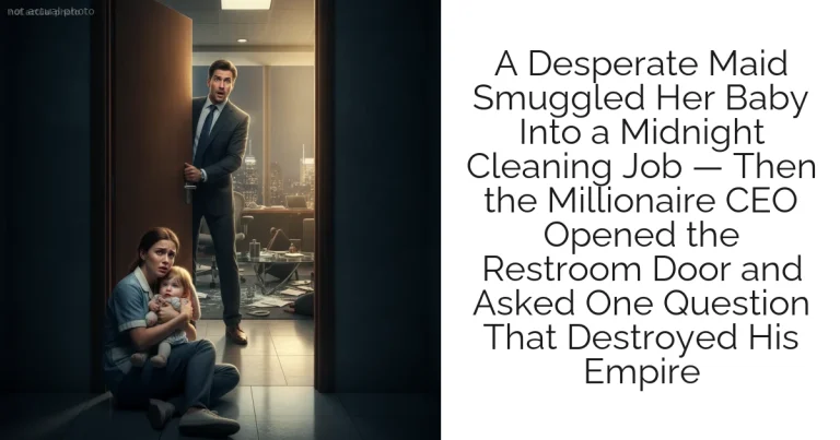 A Desperate Maid Smuggled Her Baby Into a Midnight Cleaning Job — Then the Millionaire CEO Opened the Restroom Door and Asked One Question That Destroyed His Empire