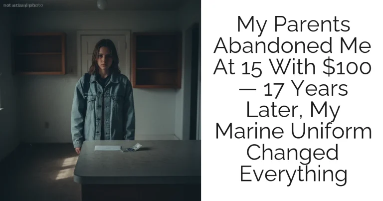My Parents Abandoned Me At 15 With $100 — 17 Years Later, My Marine Uniform Changed Everything