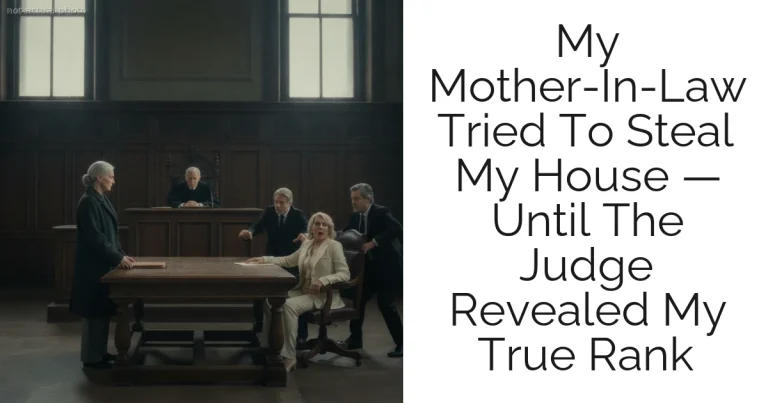 My Mother-In-Law Tried To Steal My House — Until The Judge Revealed My True Rank