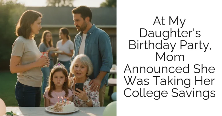 At My Daughter's Birthday Party, Mom Announced She Was Taking Her College Savings