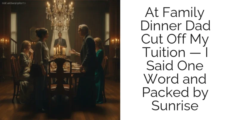 At Family Dinner Dad Cut Off My Tuition — I Said One Word and Packed by Sunrise