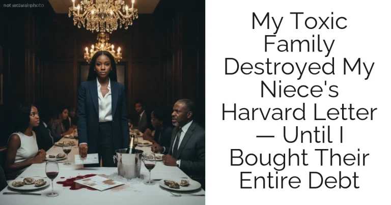 My Toxic Family Destroyed My Niece's Harvard Letter — Until I Bought Their Entire Debt