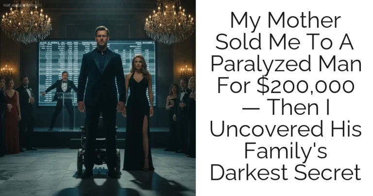 My Mother Sold Me To A Paralyzed Man For $200,000 — Then I Uncovered His Family's Darkest Secret