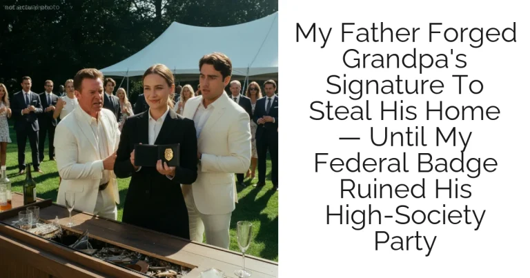 My Father Forged Grandpa's Signature To Steal His Home — Until My Federal Badge Ruined His High-Society Party