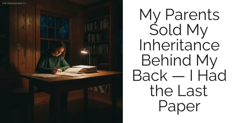 My Parents Sold My Inheritance Behind My Back — I Had the Last Paper