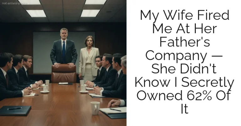 My Wife Fired Me At Her Father's Company — She Didn't Know I Secretly Owned 62% Of It