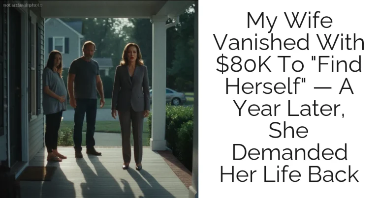 My Wife Vanished With $80K To "Find Herself" — A Year Later, She Demanded Her Life Back