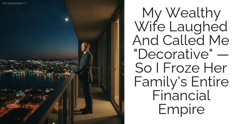 My Wealthy Wife Laughed And Called Me "Decorative" — So I Froze Her Family's Entire Financial Empire