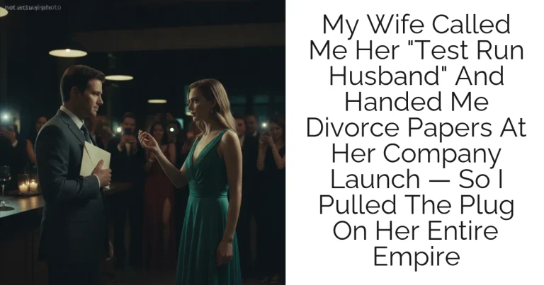 My Wife Called Me Her "Test Run Husband" And Handed Me Divorce Papers At Her Company Launch — So I Pulled The Plug On Her Entire Empire