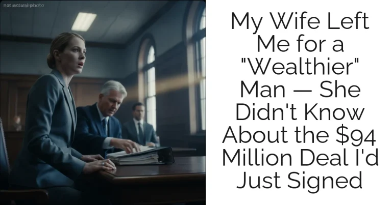 My Wife Left Me for a "Wealthier" Man — She Didn't Know About the $94 Million Deal I'd Just Signed